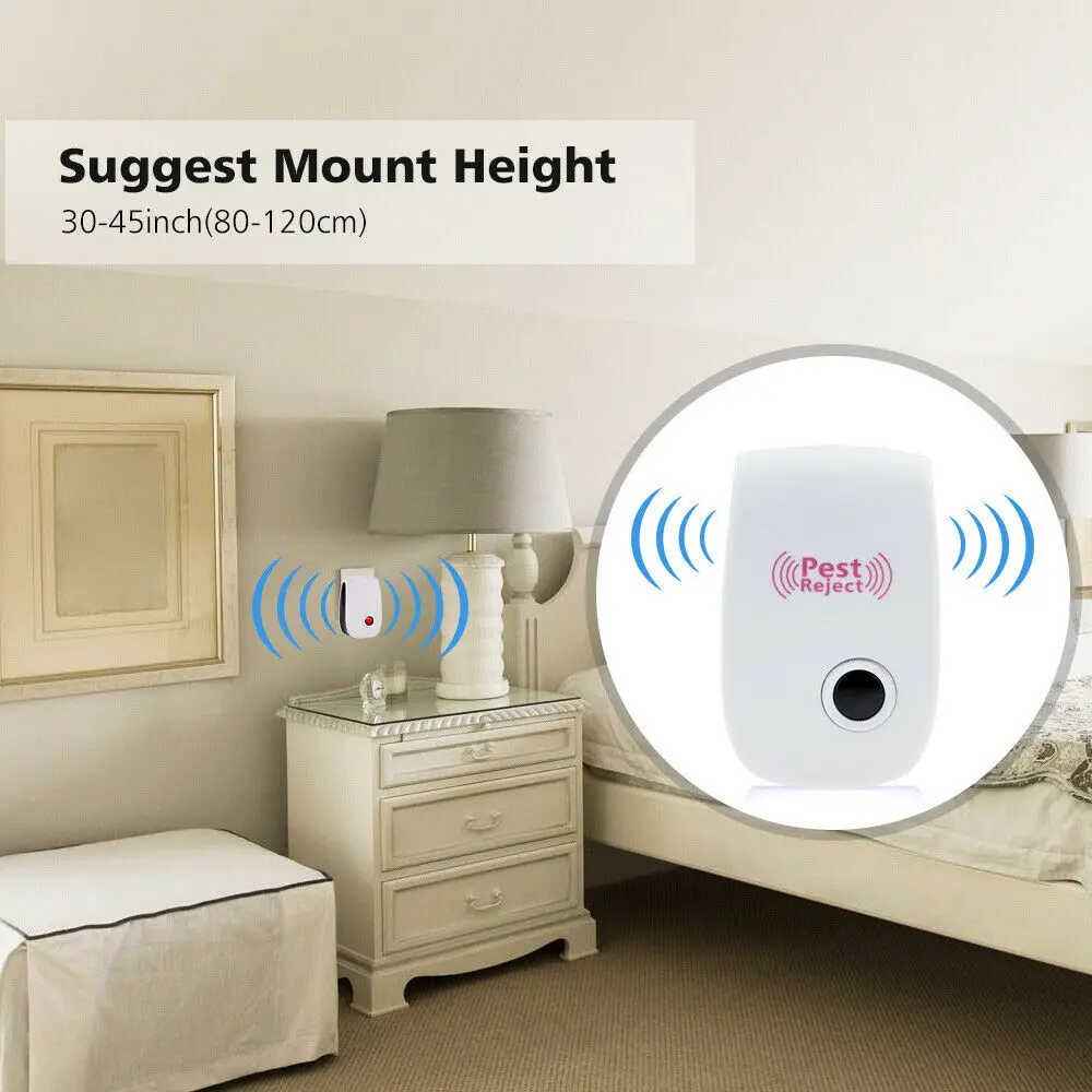 2PCS Electronic Ultrasonic Pest Reject Mosquito Cockroach Killer Repeller For Home Bedroom Garden Yard Farm