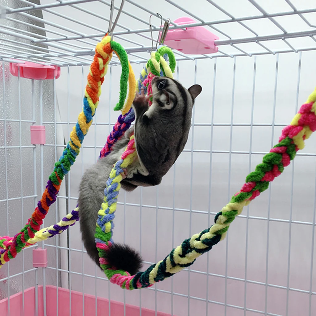 2 Pcs Birds Hamster Swing Toys Cage Hanging Toy For Birds Parrots Rat Mice Hamster Small Animals Pet Swing Toy 