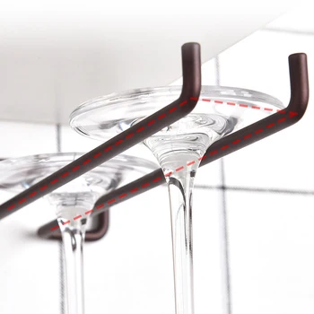 

Hanging Wine Glass Rack Single Row Stemware Shelves Kitchen Iron Holder