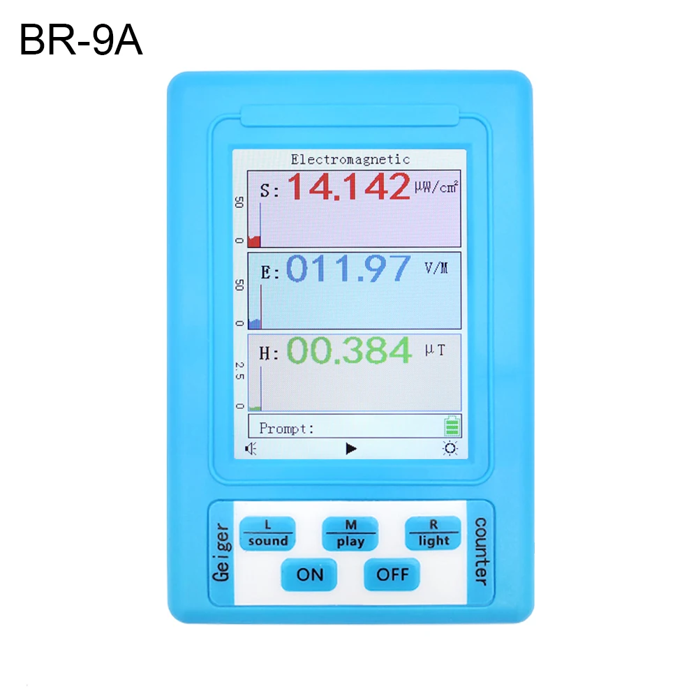 BR-9 Series Electromagnetic Radiation Nuclear Detector EMF Handheld Digital Display Geiger Counter Full-functional Type Tester Radiation Detector EMF Meter Tester Geiger Counter