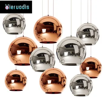 

Modern Plating Pendant Lights Led E27 Bulb Hanglamp15cm/20cm/25cm Glass Ball Fixtures for Kitchen Restaurant Vintage Decor Lamp