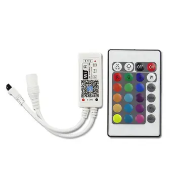 

Wifi RGB LED Controller Mini DC12V With RF IR 24Key Remote Control For RGB LED Strip Lights