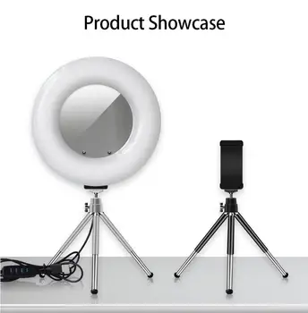 

4 in 1 Desktop Cosmetic Live Lamp 9 Inch LED Ring Light Dimmable Lighting for Makeup