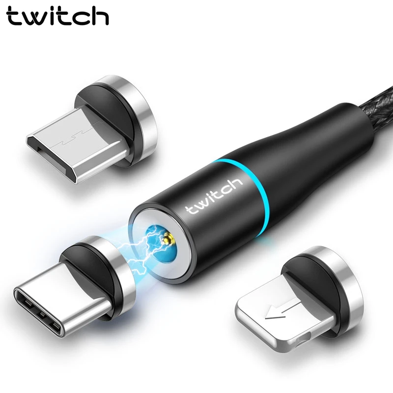 Магнитный Micro USB C кабель Twitch 1м 2м | Мобильные телефоны и аксессуары