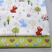 Ткань для детской стеганой хлопковой одежды с героями мультфильмов, бязь, детская одежда, ручная одежда, юбка из хлопка, не флуоресцентная ткань, любовь, животное