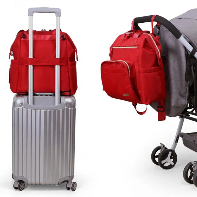 Сумка для подгузников для новорожденных и мам, большой рюкзак, сумка для подгузников для мам, сумка для коляски, сумки для пеленания, красный цвет