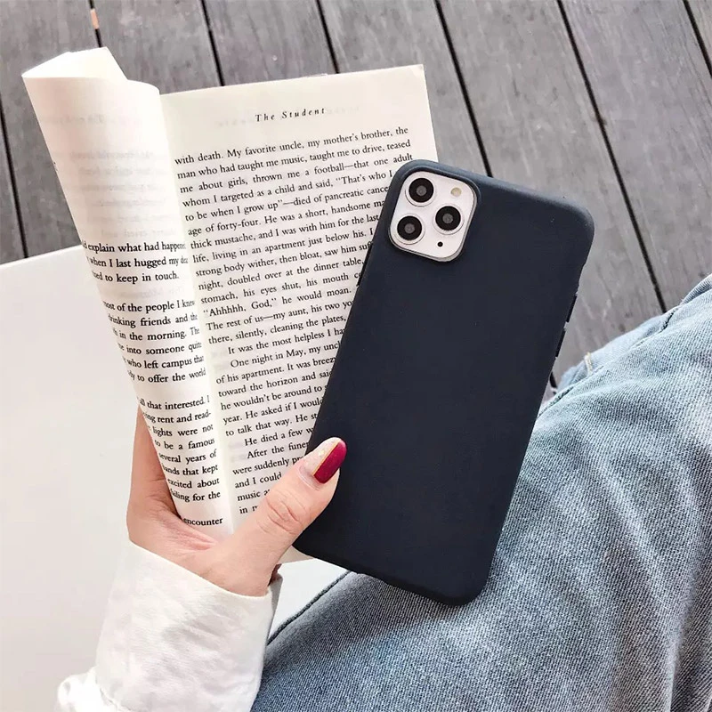 Black Карамельный чехол для телефона для IPhone 6, 6s, 7, 8 Plus, X, XR, XS, 11 Pro Max, милый простой однотонный Мягкий силиконовый чехол для, чехол для iPhone 11 - Цвет: Black