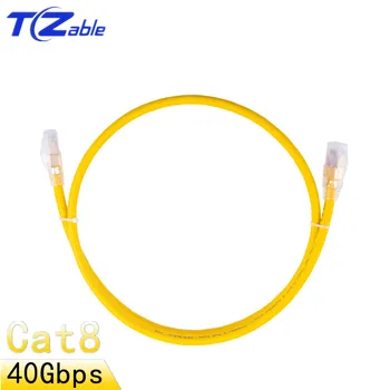 

Cat8 S/FTP 40Gbps/2000MHz Bandwidth Double Shielding Twisted Pair Cable Fiber Transmission Computer Wires Patch Cord Cat8 RJ45