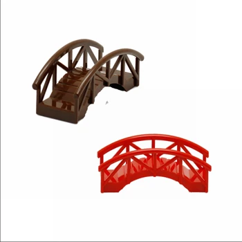 

For Locking Duplo Kids Toys Two-Tone Bridge Building Blocks Big Particles Educational Toy City Set Accessories Duploe Compatible