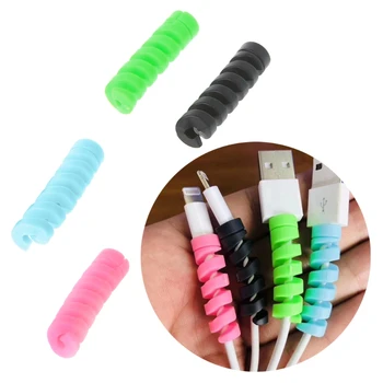 

4Pcs/Lot Cable Protector Flexible Silicone Cord Keeper Lightweight Spiral Holder