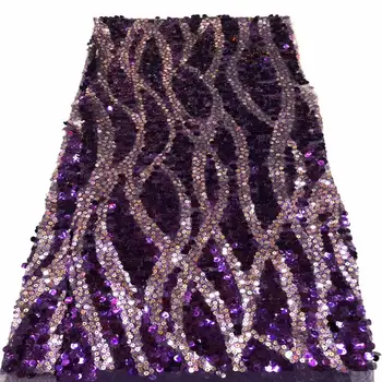 

Sequined Style African High Quality Net Wedding Lace Fabric 2019 New Nigeria Sequins Guipure Tulle Sewing Evening Dress Material