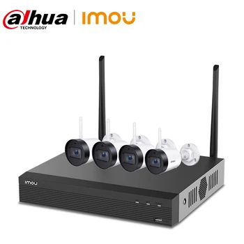 

Dahua Imou 4CH NVR Camera Kits Wireless Security System Cameras+ 4PCS Outdoor Weatherproof WiFi IP Camera Video Surveillance Set