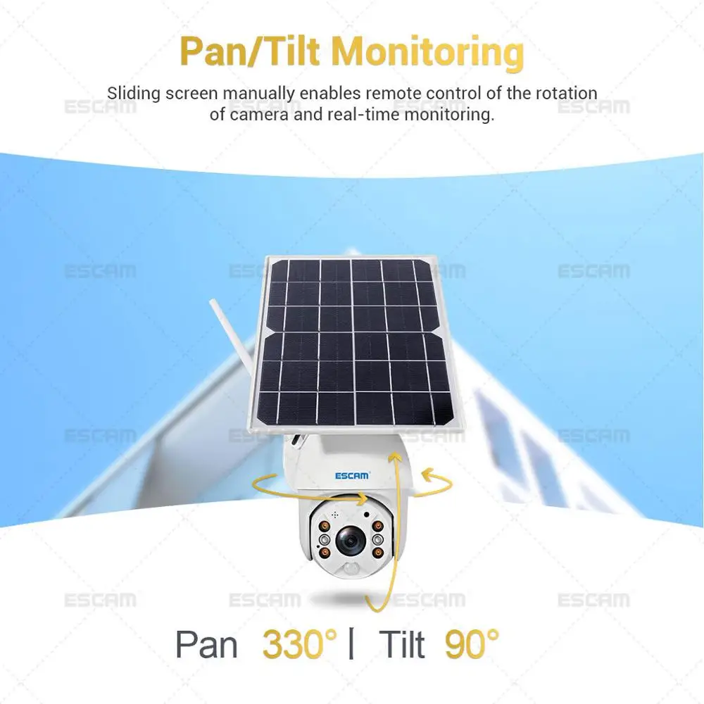 2020 Новое поступление Домашняя безопасность HD 1080P Wi Fi солнечная панель PT IP камера