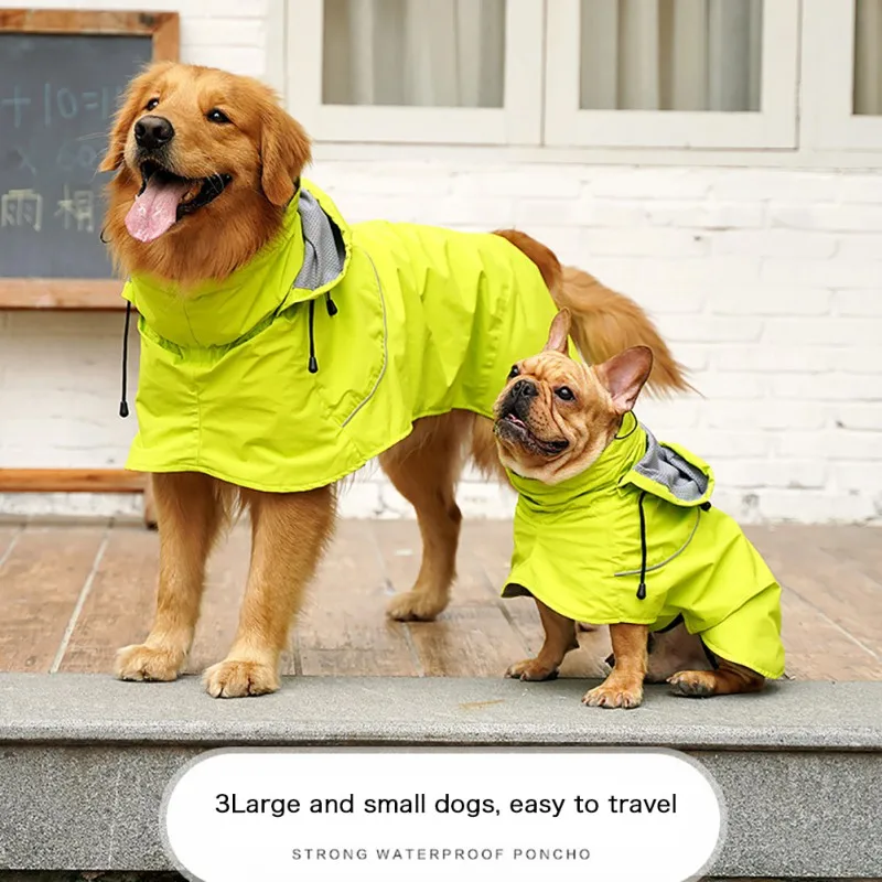 Водонепроницаемый дождевик для собак, нейлоновая ткань, высокий датский плащ с золотистыми волосами, дождевик для собак