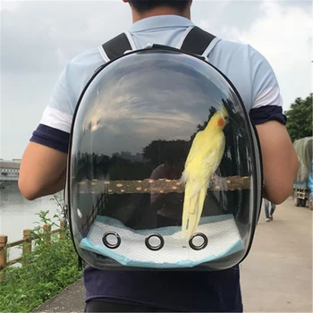 

Outdoor Parrot Bag Transparent Bird Space Capsule Backpack 360 Degrees Pet Cage Breathable Oxford Travel Carrier Bags Supplies