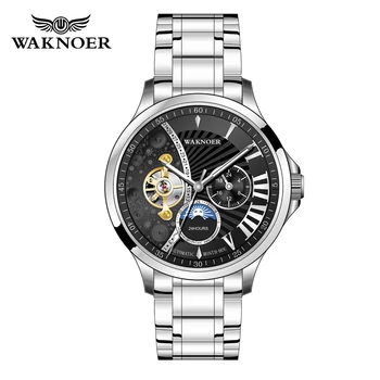 

WAKNOER Watch Men Automatic Mechanical Luminous Clock Tourbillon Men Luxury WristWatch Montre Homme