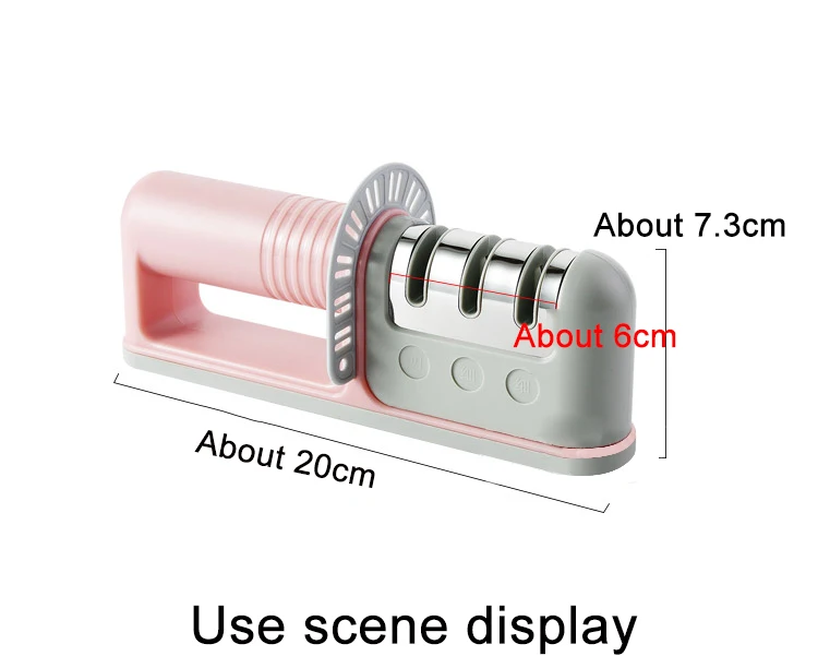 Точилка для ножей 3 этапа Профессиональная кухонная заточка шлифовального станка точилка для ножей вольфрамовый алмаз керамика точило - Цвет: Pink