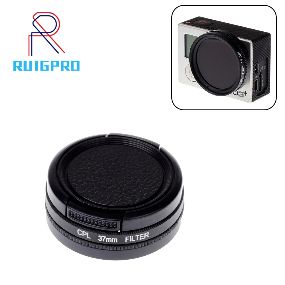 

RP 37mm Diameter Split CPL Filter for Gopro Hero 4 3+ Action Camera with Lens Cover Go pro Accessories