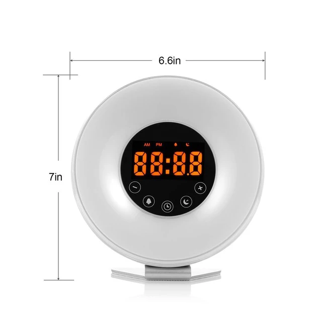 AFBC Sunrise Alarm Clock Up Light Digital with 6 Natural Sounds, FM Radio, Color Night Light, Easy Touch Control _ - AliExpress Mobile