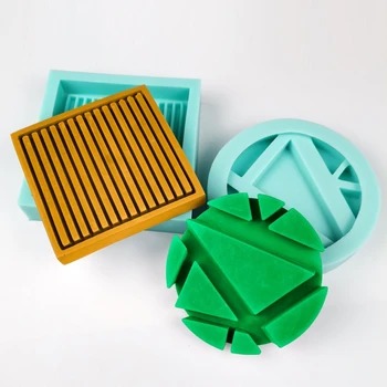 

Square Coaster Silicone Molds Round Phone Holder Mold Resin Casting Molds Tools