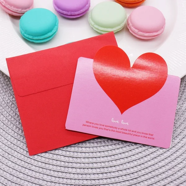 G with envelope 1 шт. мини красивый конверт с карточкой в форме сердца, открытка с надписью для карт, скрапбукинга, подарок, украшения для свадебной вечеринки - Цвет: G with envelope