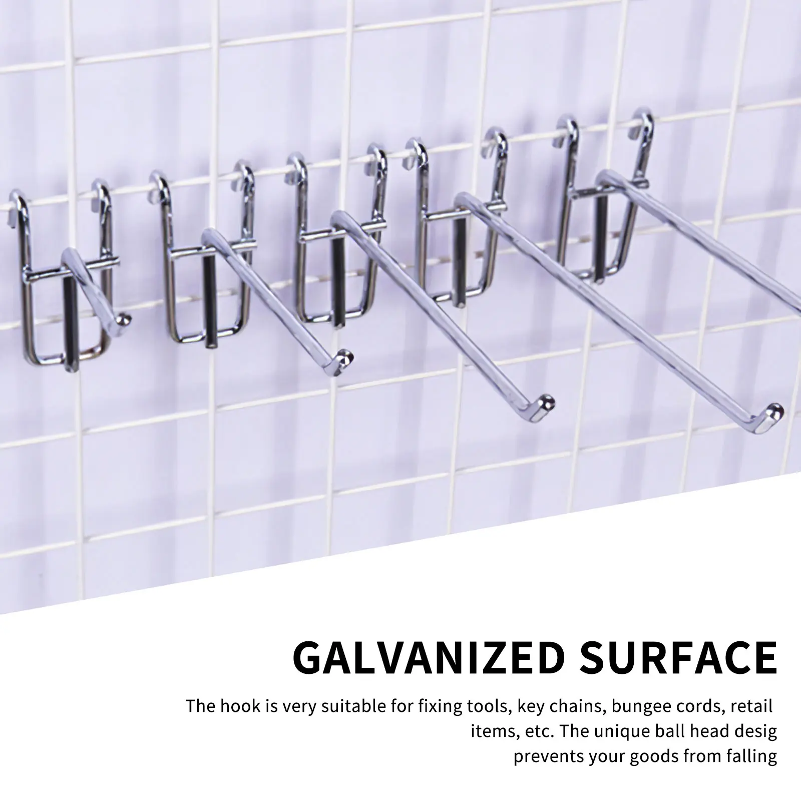 10pcs Hole Board Hook Single Mesh Pegboard Hooks Metal Display Rack