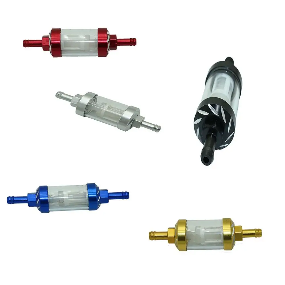 

6 Colors Motorcycle Fuel Filter Gasoline Filter Fuel Strainer Oil Filters 5/16 Transparent Hoses Inner Bore
