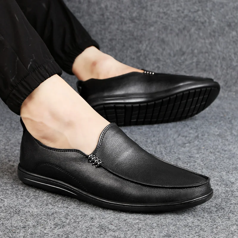 Men Shoes Male Brand genuine Leather Slip-on Mocassins Boat Quality outdoor autumn Man design Loafers Casual | Обувь
