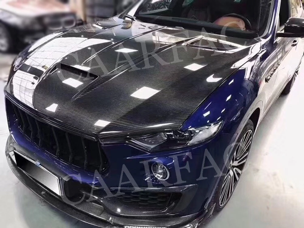 Кованые карбоновые передние крышки капота двигателя для Maserati Levante- MS стиль сухой углеродного волокна крышка капота автомобильные аксессуары
