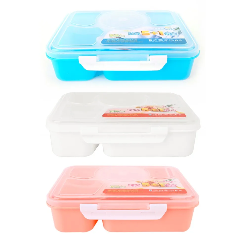 Портативный 5 сеток микроволновая печь Bento ланчбокс для детей и взрослых еда Фрукты мыло контейнер для хранения пластиковая переносная коробка для еды Ланчбокс