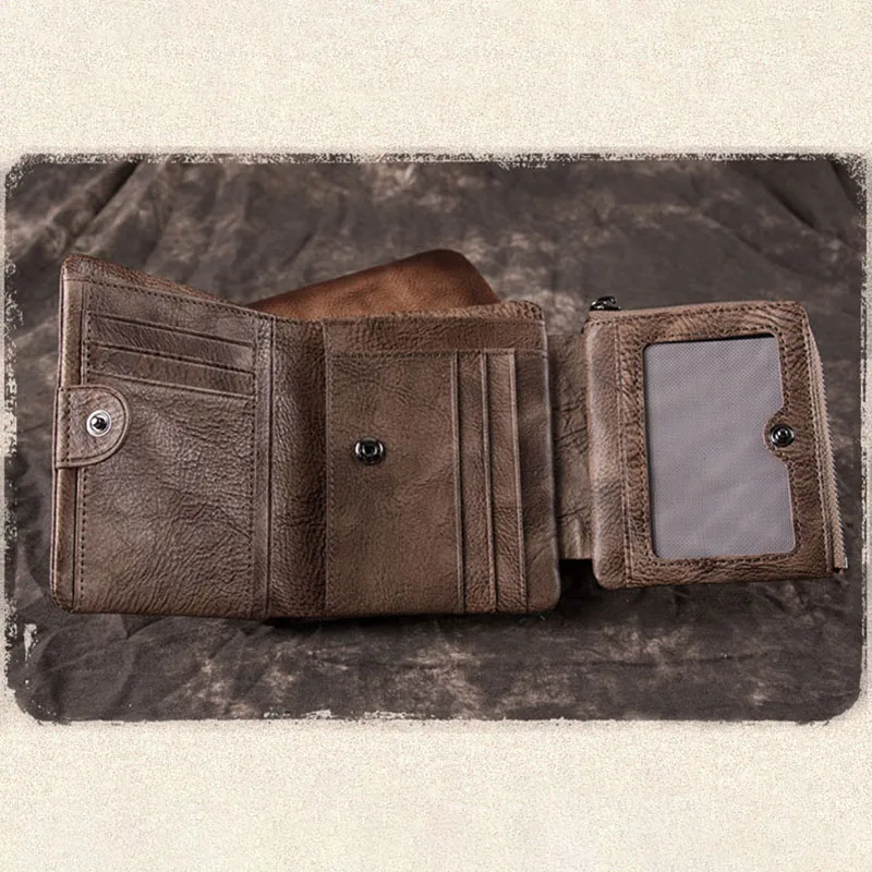 AETOO винтажный кожаный многоцелевой мужской кошелек, винтажный кошелек кожа дикой лошади, мужской кошелек для отдыха Zero