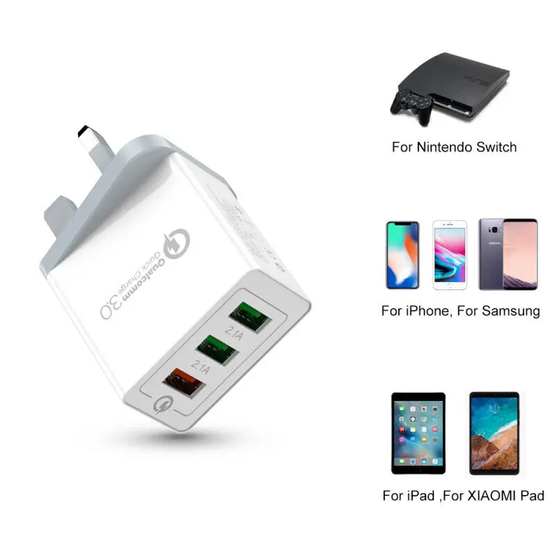 3 многопортовый USB QC 0 концентратор быстрой зарядки сетевой адаптер для зарядного