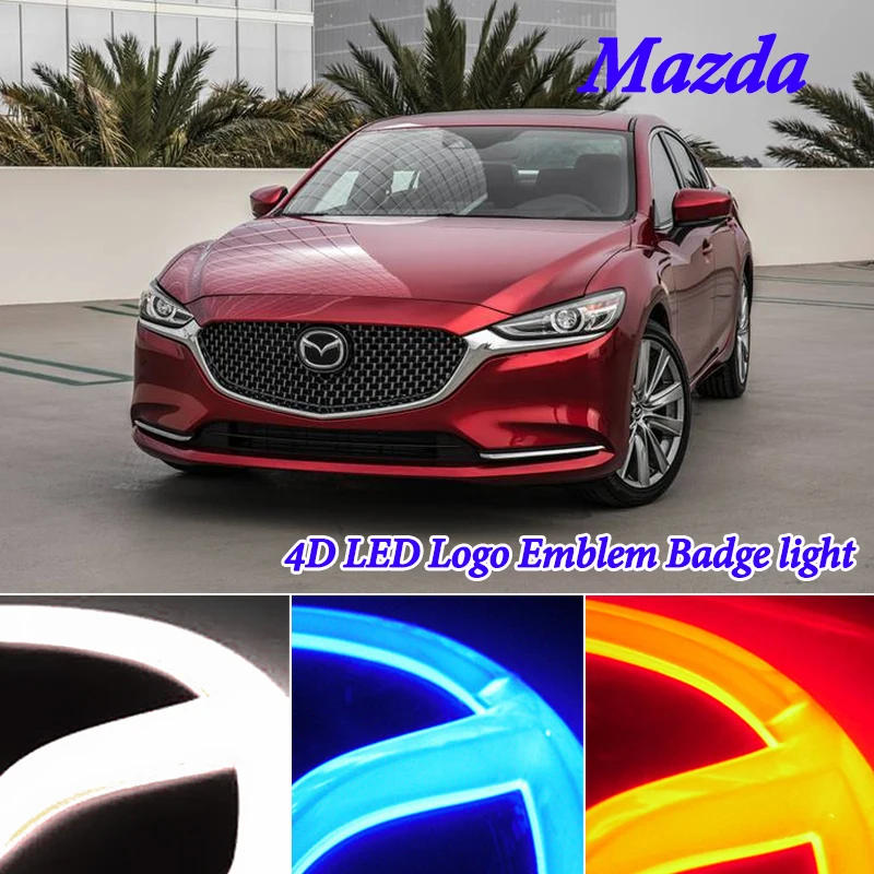 

4D Car Styling led emblem Badge Logo Light for mazda 6 gg gh mazda 3 bl cx5 cx-6 cx-3 rx8 cx 7 LED Emblem Badge Logo Light