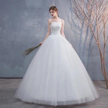 

2020 Hot Ruched Strapless off White Fashion Sexy Wedding Dresses for Brides Plus Size Vestido de Noiva