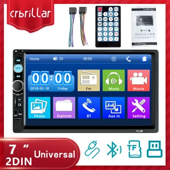 

2din7 inch car radio HD stereo video player touch screen bluetooth multimedia player FM rear view camera