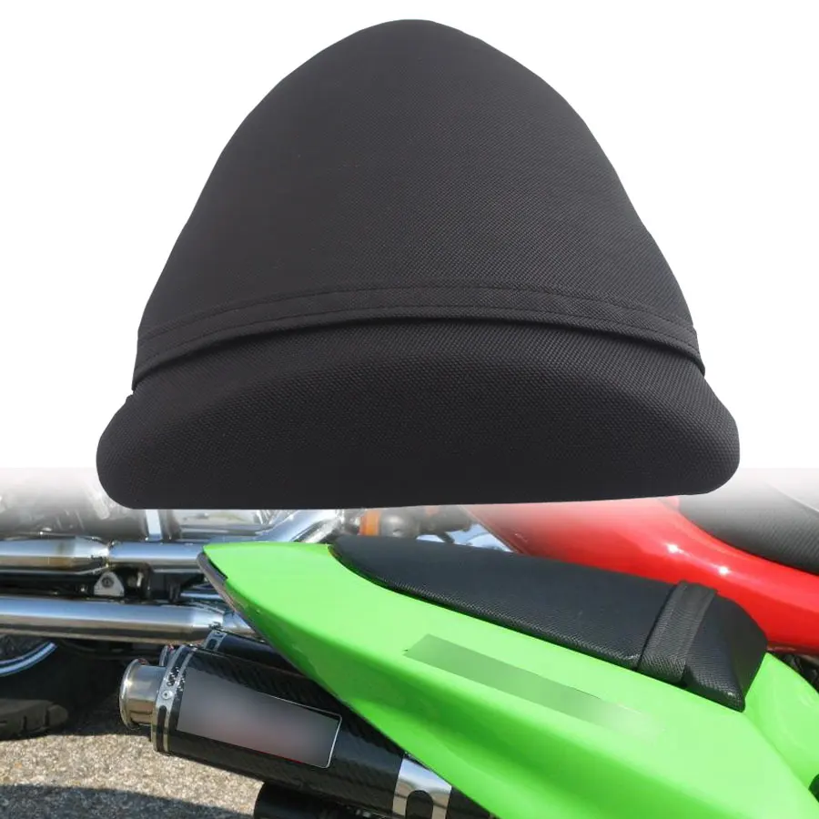 New Motorcycle Black Leather Rear Passenger Cushion Leather Seat Cover