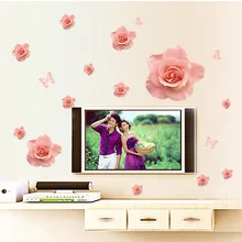 Спальня гостиная теплые наклейки на стену школьное украшение для спальни розовая пыльца Роза клейкая бумага AY7223