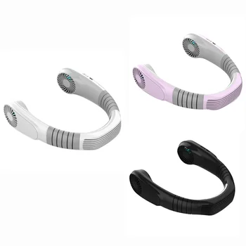 

Mini USB Portable Fan Neck with Rechargeable Battery Ultra Quiet Wind Wearable Fan Handheld Air Cooler Conditioner
