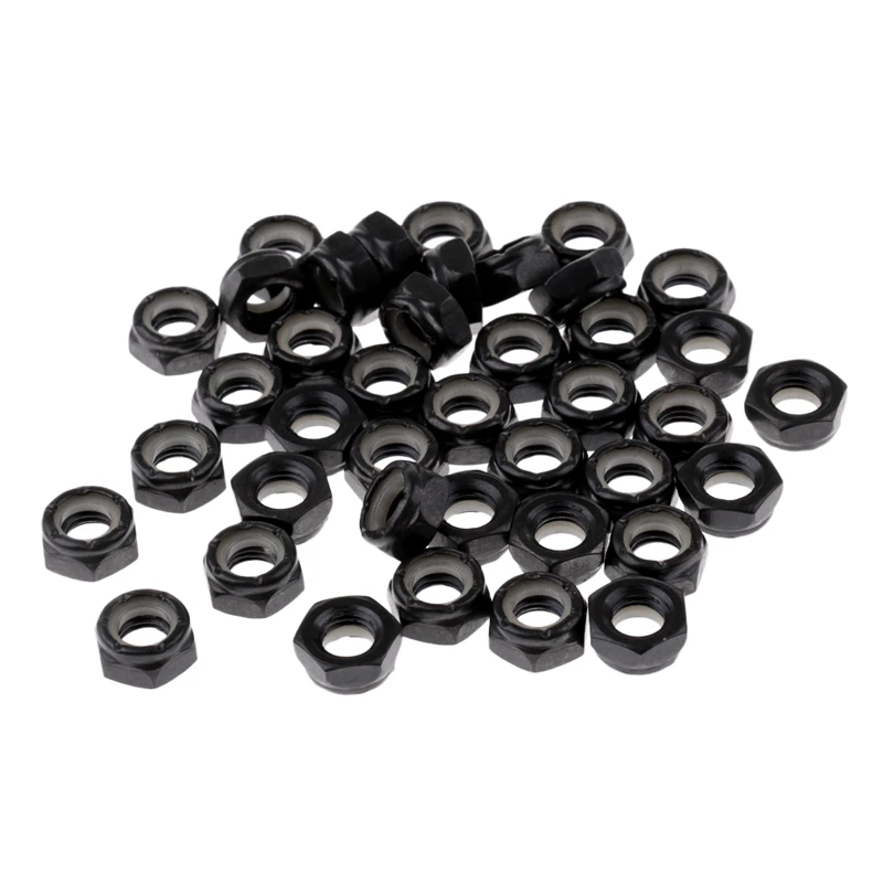 Sturdy Skateboard Longboard Trucks Wheels Replacement Axle Nuts Hardware Black Skateboard Trucks Axle Nuts