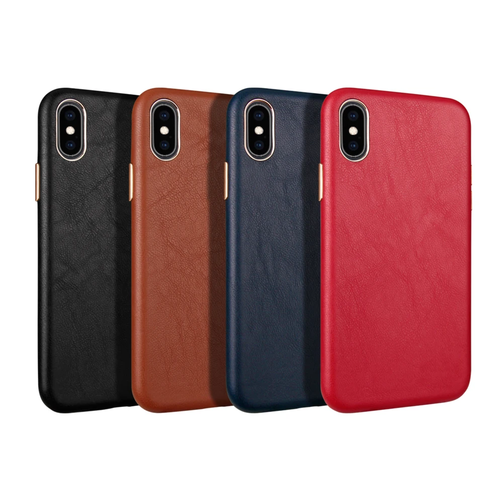Роскошный ультра тонкий кожаный чехол для Apple iPhone X XR XS Max 7 8 Plus