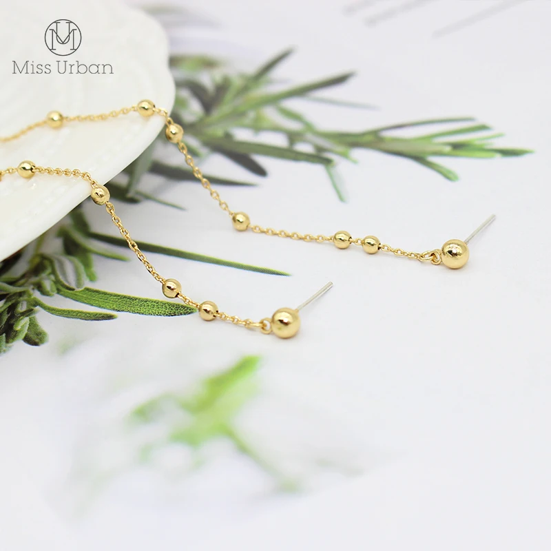 Милые длинные серьги-подвески в Корейском стиле для женщин ручной работы
