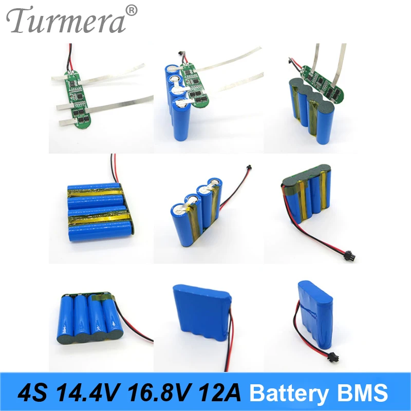 Turmera 4S 14.4V 16.8V 12A BMS Lithium Battery Protection Board for 16.8V 14.4V Screwdriver Battery and Gun Muscle Massager  Use 07