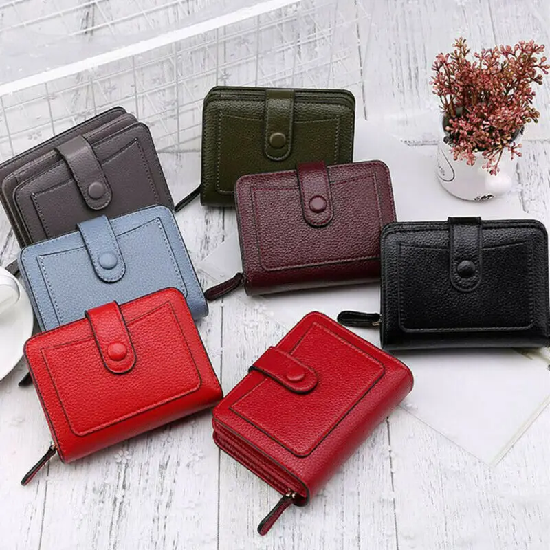 Women Ladies Small Zip Leather Wallet Pu Card Holder Coin Purse Clutch