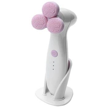 

Sonic Facial Cleaner Brush Deep Cleaning 3 Wheels 3D Cleansing Brush Electric Face Massager Scrubber Skin Care Beauty Device