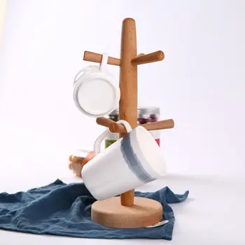 

Wooden Coffee Mug Holder Paper Towel Holder Tissue Rack Bamboo Paper Towel Stand For Kitchen Living Room Bedroom Home