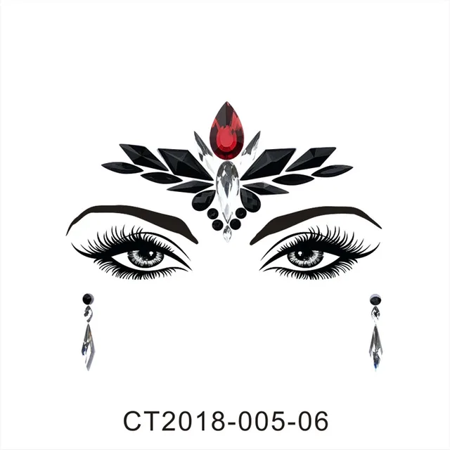 Fashion Eyebrow Face Body Art Adhesive Crystal Glitter Jewels Festival Party DIY Eye Tattoo Stickers Night