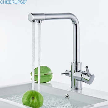 

Robinet Lavabo Copper Kitchen Sink Faucet Hot Cold Water Faucets Deck Mount Single Hole Two Handle Mixer Tap Dual Outlet Musluk