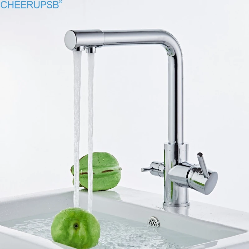 Robinet Lavabo медный кран для кухонной раковины горячей и холодной воды с одним