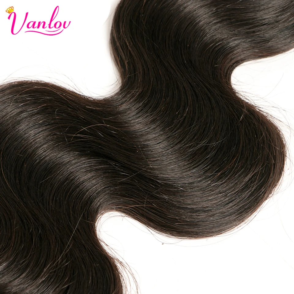Vanlov Hair Brazilian Body Wave Hair Human Hair Weave Bundles Extension NaturalJet Black Remy 3 PcsLot Hair Bundle Deals