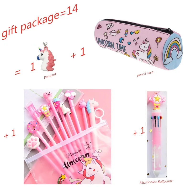 Милые рюкзаки с единорогом для девочек-подростков, школьные рюкзаки для девочек, розовая сумка с пеналом, для ноутбука, для детей, отличная упаковка - Цвет: SET18